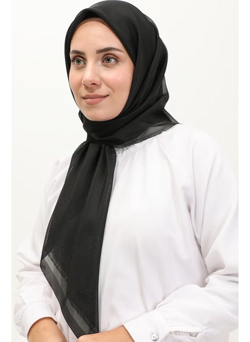 Sefa Merve Plain Scarf 1266-18 Black - Image 1